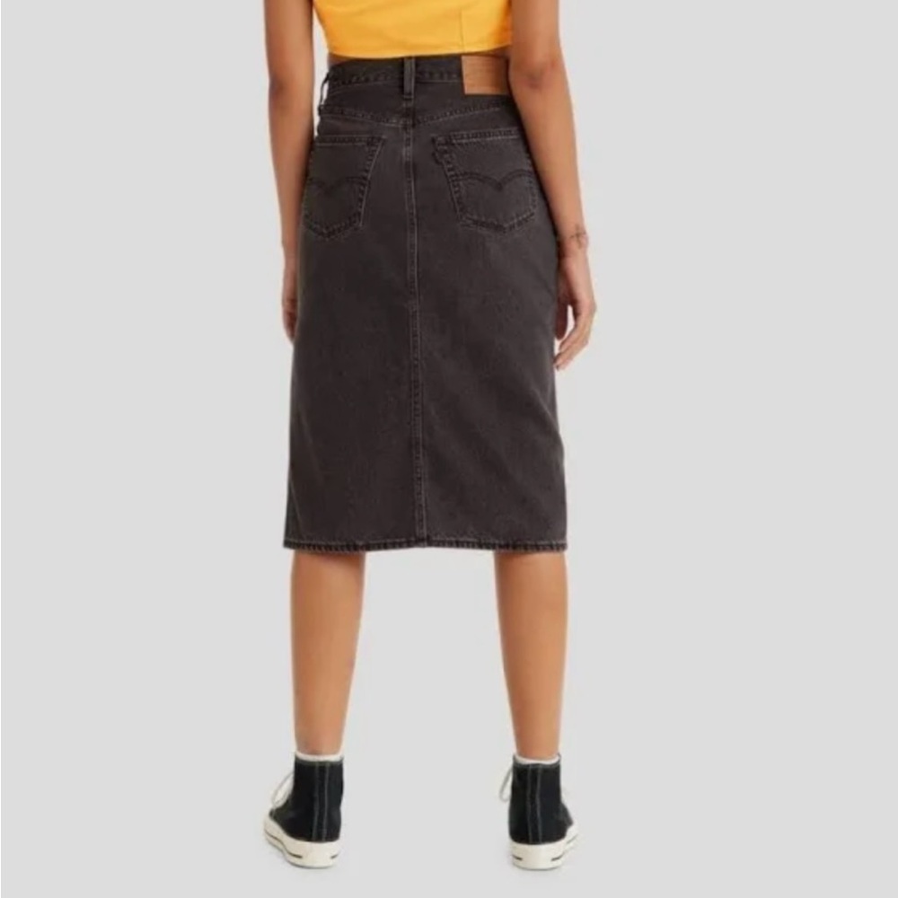 LEVI’S  Black Denim Midi Skirt